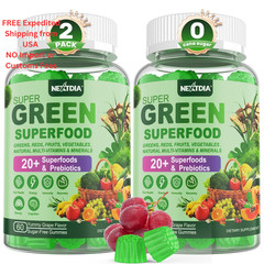 Super Greens Multivitamin Gummies, Superfood 60 Count (Pack of 2)