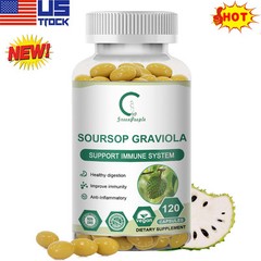120pcs Soursop Graviola Extract Capsule 1000mg Support Immune Health PureNatural
