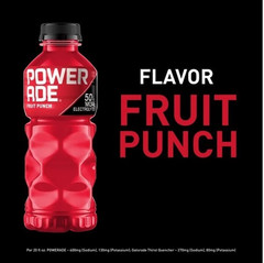 POWERADE Fruit Punch Electrolyte Sports Drink Bottles, 20 fl oz, 8 PackPOWERADE