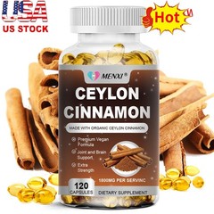 120 Ceylon Cinnamon Capsules 1800mg | Heart Health & Blood Sugar Support Non-GMO