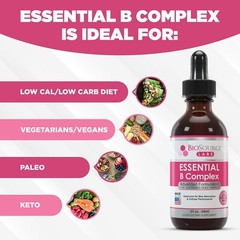 Essential B Complex – Vegan Vitamin B-Complex Sublingual Liquid Drops (2oz/60ml)