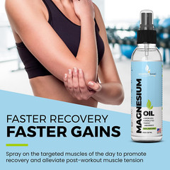 Magnesium Oil Spray – Large 8oz Size – Extra Strength – 100% Pure for Less St…