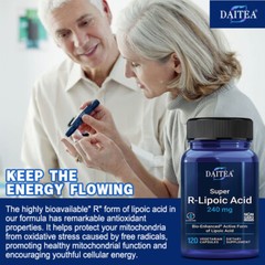 R-Lipoic Acid Capsules – 240 Mg – Cellular Energy, Antioxidant Stress 120pcs