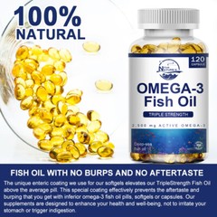 Omega 3 Fish Oil Supplement 3600 mg – Triple Strength EPA & DHA Fish Oil Omega 3