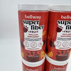 (4x) Bellway Super Fiber + Fruit Psyllium Raspberry Lemon 18oz Each Ex: 9/2026