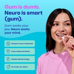 Neuro Energy Gum – 40mg Caffeine & L-Theanine – 90ct