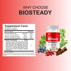 (3 Pack) BioSteady Blood Optimizer, Bio Steady Advanced Formula (180 Capsules)