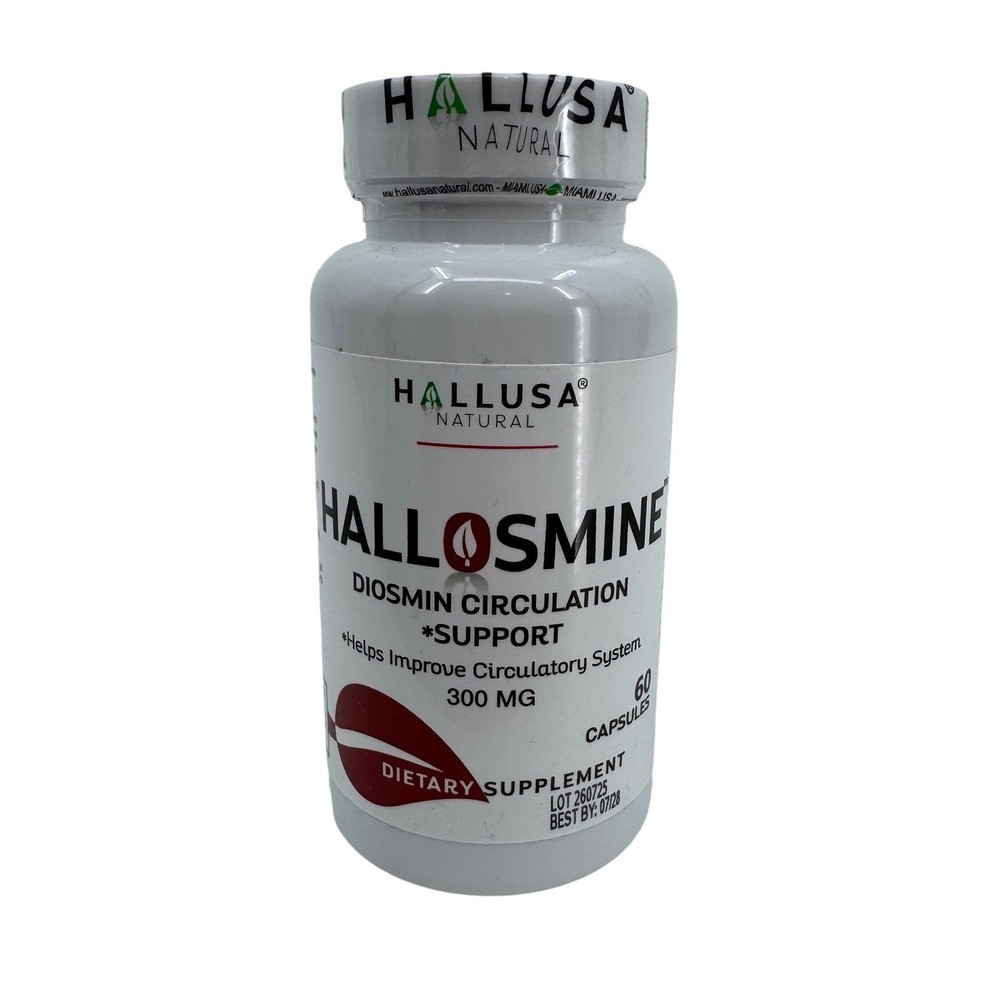 Hallusa Natural Hallosmine Diosmin Circulation Support 300mg 60 CaPS Exp 07/26