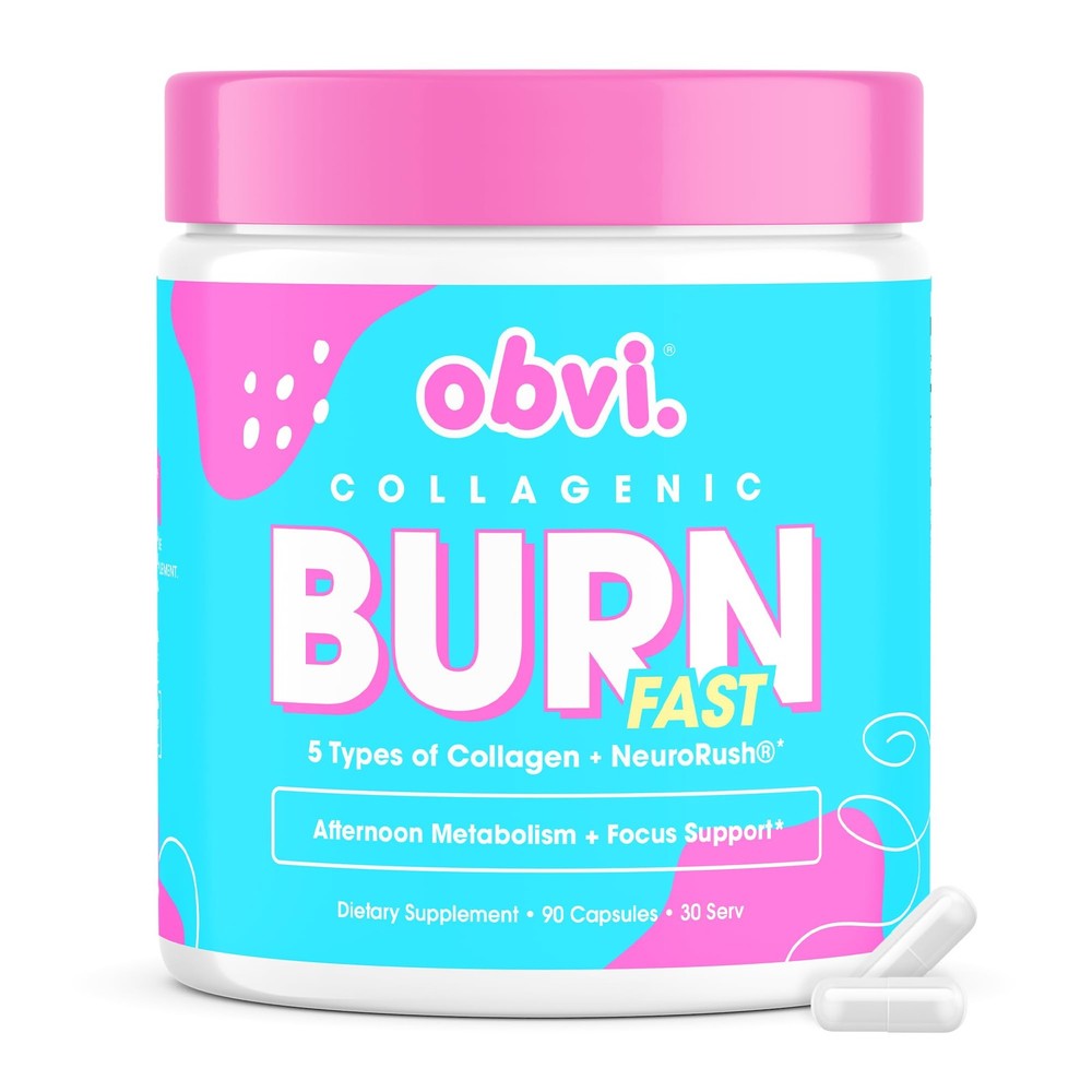 Obvi Multi Collagen Burn Fast | Hydrolyzed Collagen Peptides Types I, II, III, V