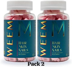 2 Pack WEEM Hair Skin and Nails Gummies Supports healthful Hair