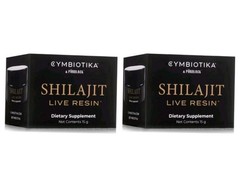 2 X Cymbiotika Shilajit Live Mineral Resin, Elemental Gold/Silver,15g EXP 2033
