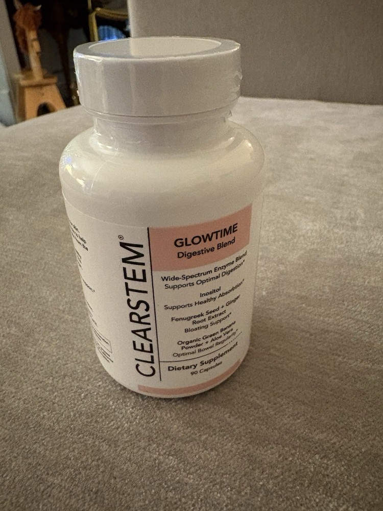 CLEARSTEM Glowtime Digestive Enzyme & Probiotic Blend – 30 Servings – New/Sealed
