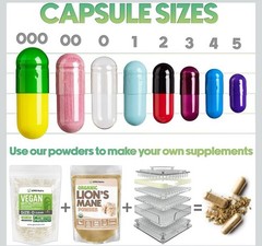 XPRS Nutra Size 00 Empty Capsules – 1000 Count Separated Empty Gelatin Capsules