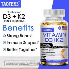 Advanced Vitamin D3 K2 Complex with Calcium Magnesium Zinc 120 Capsules