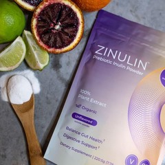 Zinulin™ Organic Inulin Powder – 100% Chicory Root Prebiotic Unflavored 7.78 oz