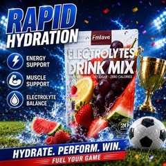 2pack Electrolyte Hydration Packets Best Electrolytes Drink Mix, Sugar Free 40ct