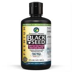 Amazing Herbs Premium Black Seed Oil – Cold Pressed Nigella Sativa Aids in Di…