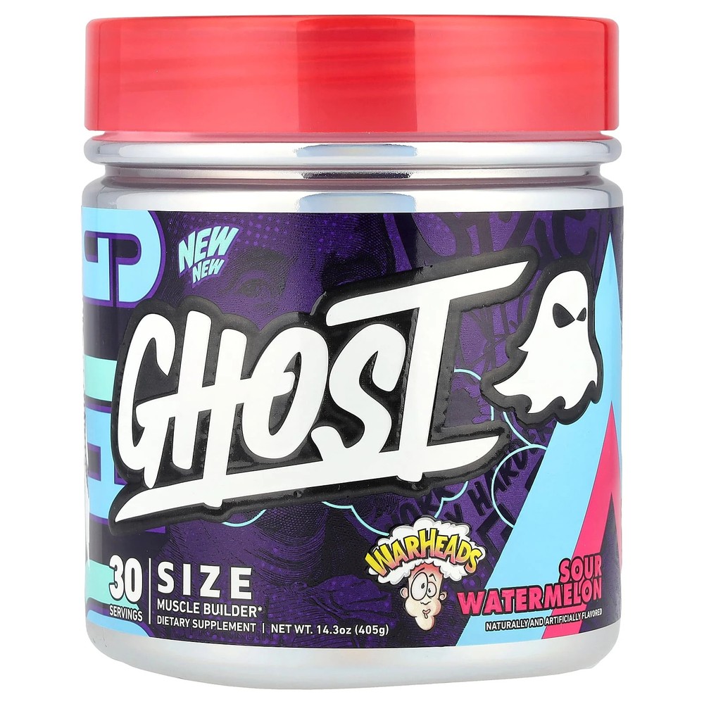 2 X Ghost, Size, Muscle Builder, Warheads� Sour Watermelon, 14.3 oz (405 g)