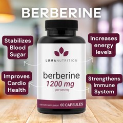 Berberine Supplement 1200 mg per Serving Berberine HCI LUMA NUTRITION NEW