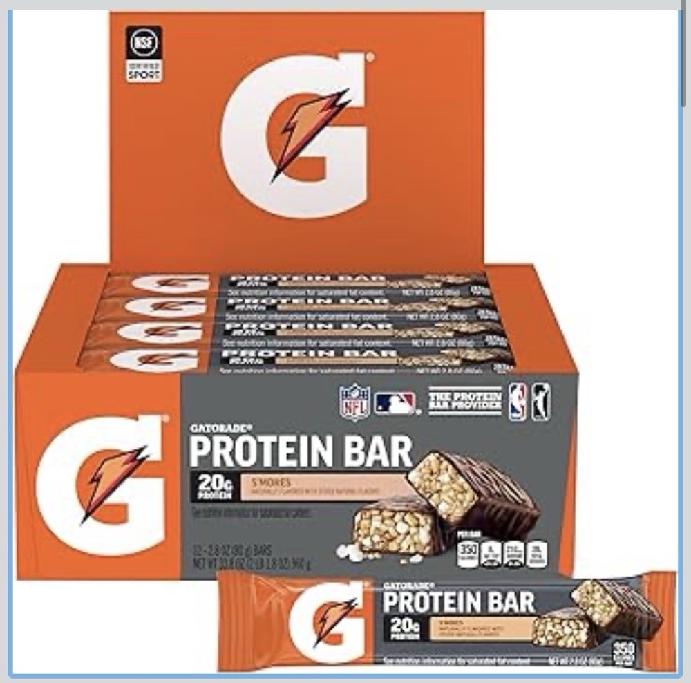 Gatorade Whey Protein Bars, Cookies Crème, 2.8 oz bars Pack of 12, 20g of pr…