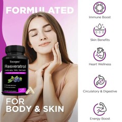 Resveratrol Complex Cap For Heart Function,Immune Vitality & Healthy Aging 120CT