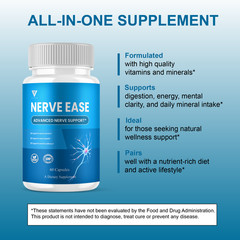 Nerve Ease Advanced Support, NerveEase Health Pills (60 Capsules)