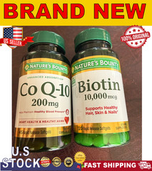Nature’s Bounty Heart Health Co Q10 200mg45 sft and Biotin 10,000mcg 120tb | 2PK