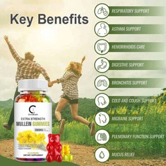 Mullein Leaf Capsules Lung Cleansing&Detox Herbal Dietary Supplement Gummy