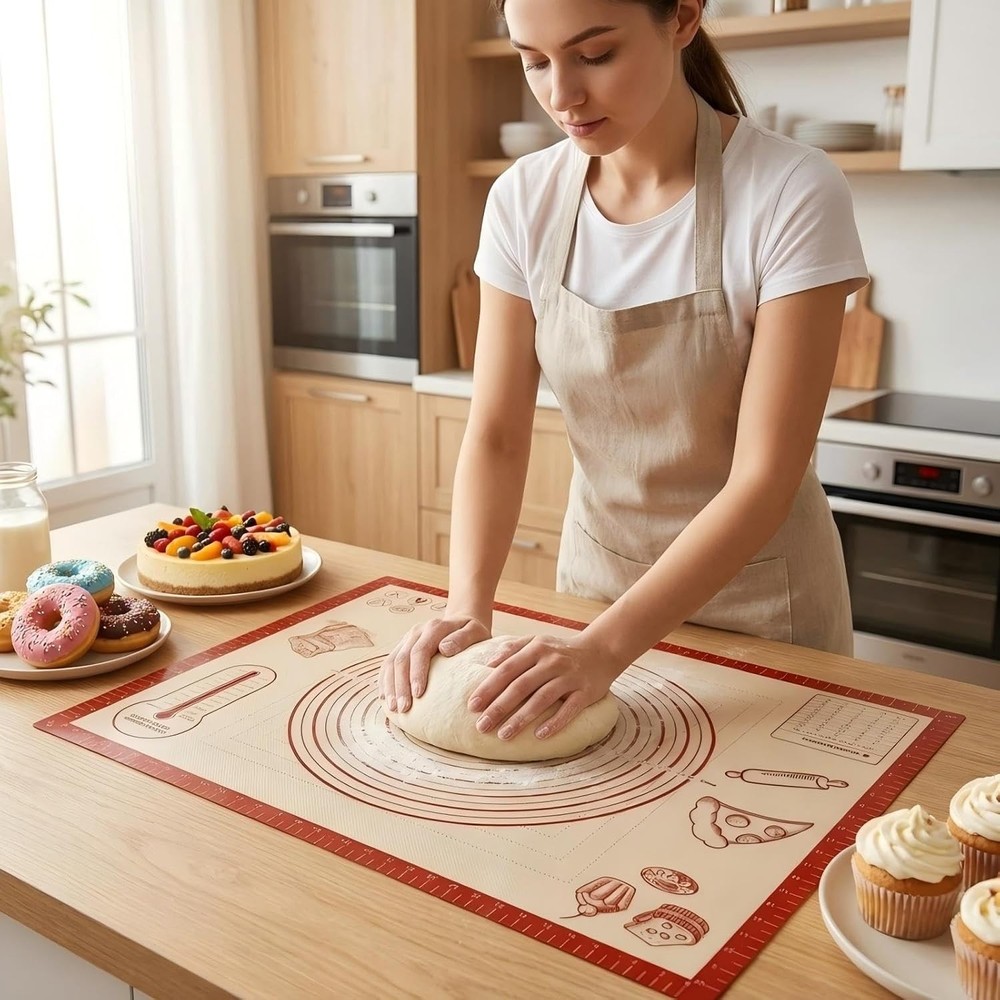 Silicone Baking Pastry Dough Mat – 28x20Inch Extra Large Cookie Bread Rolling Ma