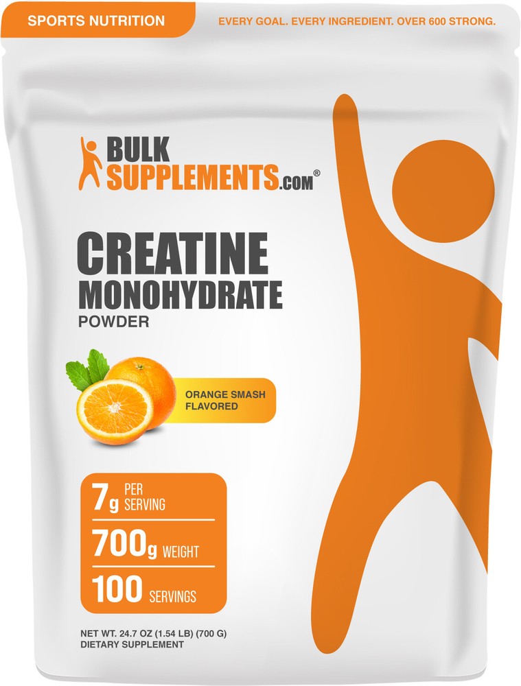 BulkSupplements Creatine Monohydrate Powder – Orange Smash – 7g per Serving