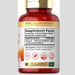 Carlyle Max Potency Vitamin D3 10000 IU Capsules – 400 Count