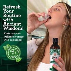 GuruNanda Starter Pulling Oil Mouthwash for 8 Fl Oz (Pack of 1), Colorless