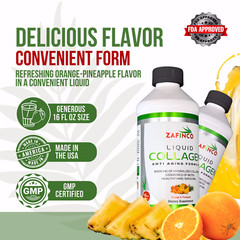 Liquid Collagen, Extra Strength Sugar Free Biotin, Orange -Pineapple 2pack