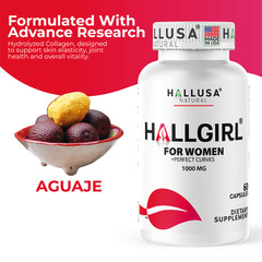 HALLGIRL – Support Busty, Breast & Hips Enhancement – Women and Men- 60 capsules
