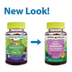 Spring Valley Kids Melatonin Gummies Raspberry 1 mg 60 Count
