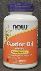 Supplements, Castor Oil 650 Mg with Fennel Oil Natural Laxative 120 Softgels