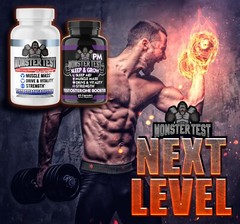 Monster Test Testosterone Booster Testosterona Supplement for Men AM and PM 2 Pk