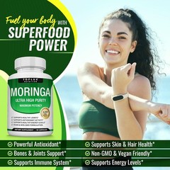 Toplux Moringa Capsules 1200mg?CPure Moringa Powder High Potency Leaf Extract