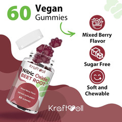 Beet Root Gummies 6000Mg – Nitric Oxide Booster with Grape Seed, Pomegranate, Vi