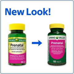 Spring Valley Prenatal Multivitamin Tablets Pregnant Nursing Women 100 Count