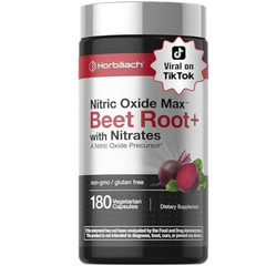 Nitric Oxide Beet Root Capsules | With Nitrates | 180 Count | by Horbaach