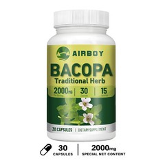 Bacopa Monnieri 2000mg – Boost Memory Focus Enhancer Stress Relief – Non GMO