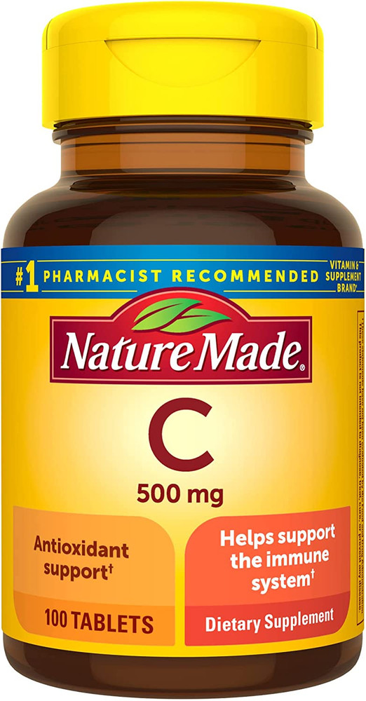 Nature Made Vitamin C 500 mg, Dietary Supplement for Immune Support, 100 Tablets
