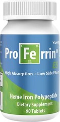 Proferrin ES Heme Iron Polypeptide Dietary Supplement Tablets, Blue/Green, 90…