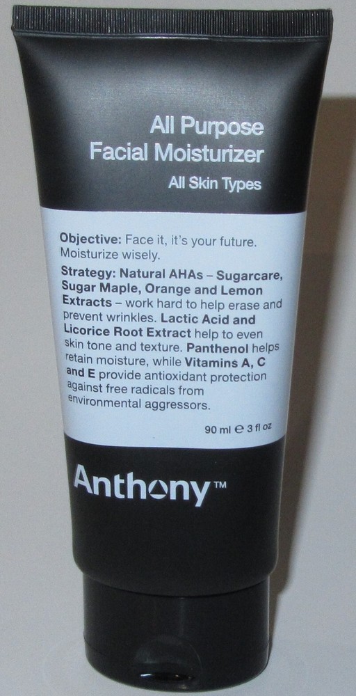 Anthony All Purpose Facial Moisturizer, 3 Fl Oz, Contains Natural AHA’s – Sealed