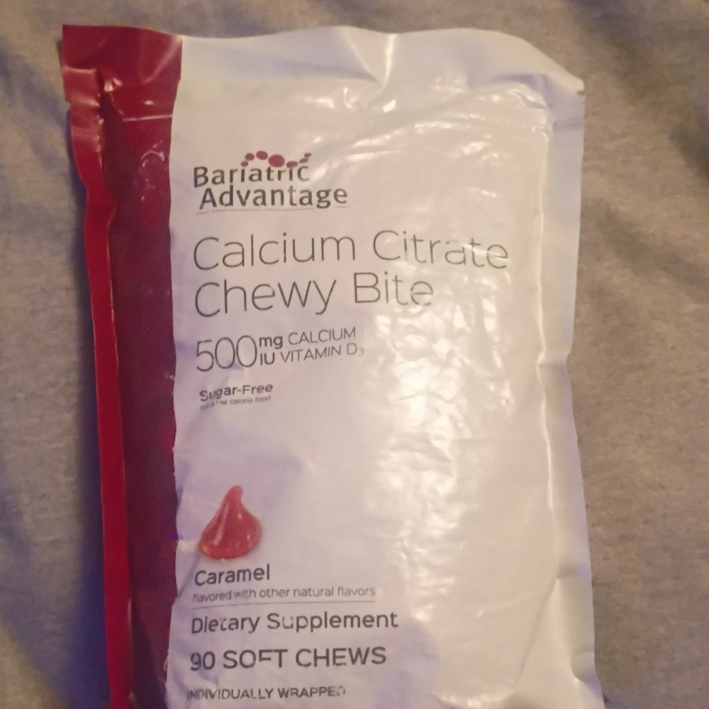 Bariatric Advantage Calcium Citrate Chewy Bite 500mg D3 Caramel 90 Ct
