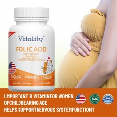 Folic Acid 1200mcg, 60 Softgels With Biotin & Vitamin B6 – High Potency