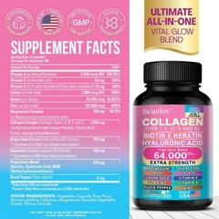 Biotin Keratin Supplement Collagen That Helps Hair Skin Nails Grow 120 Pills