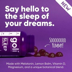 Goli Dreamy Sleep Gummy – 60 Count (Pack of 2) – Melatonin, Vitamin D, Magnesium