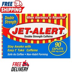 Jet-Alert Double Strength Caffeine 200 mg Caplets, 90 Ct